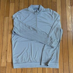 johnnie-O Blue and White Striped Men's Shirt